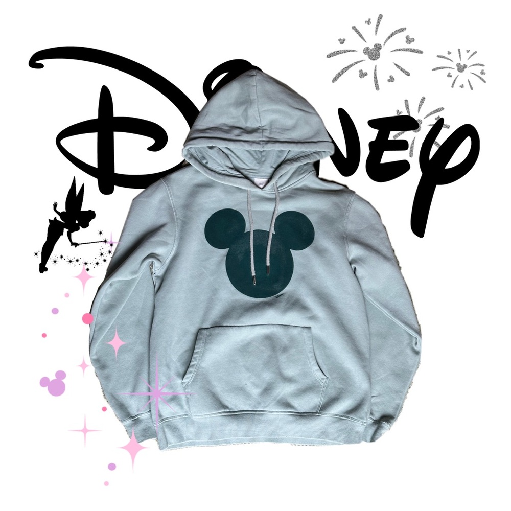Disney Light Gray Hoodie with Dark Green Mickey